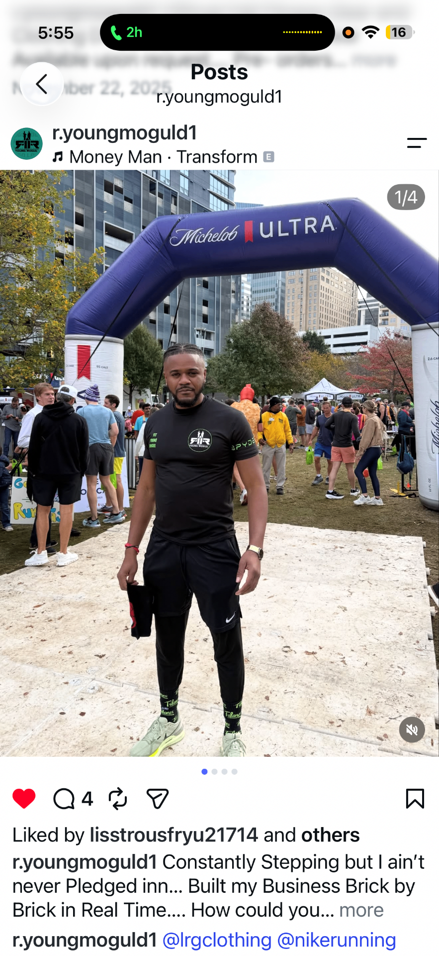 The Fit Young Moguls founder competing at a race event
